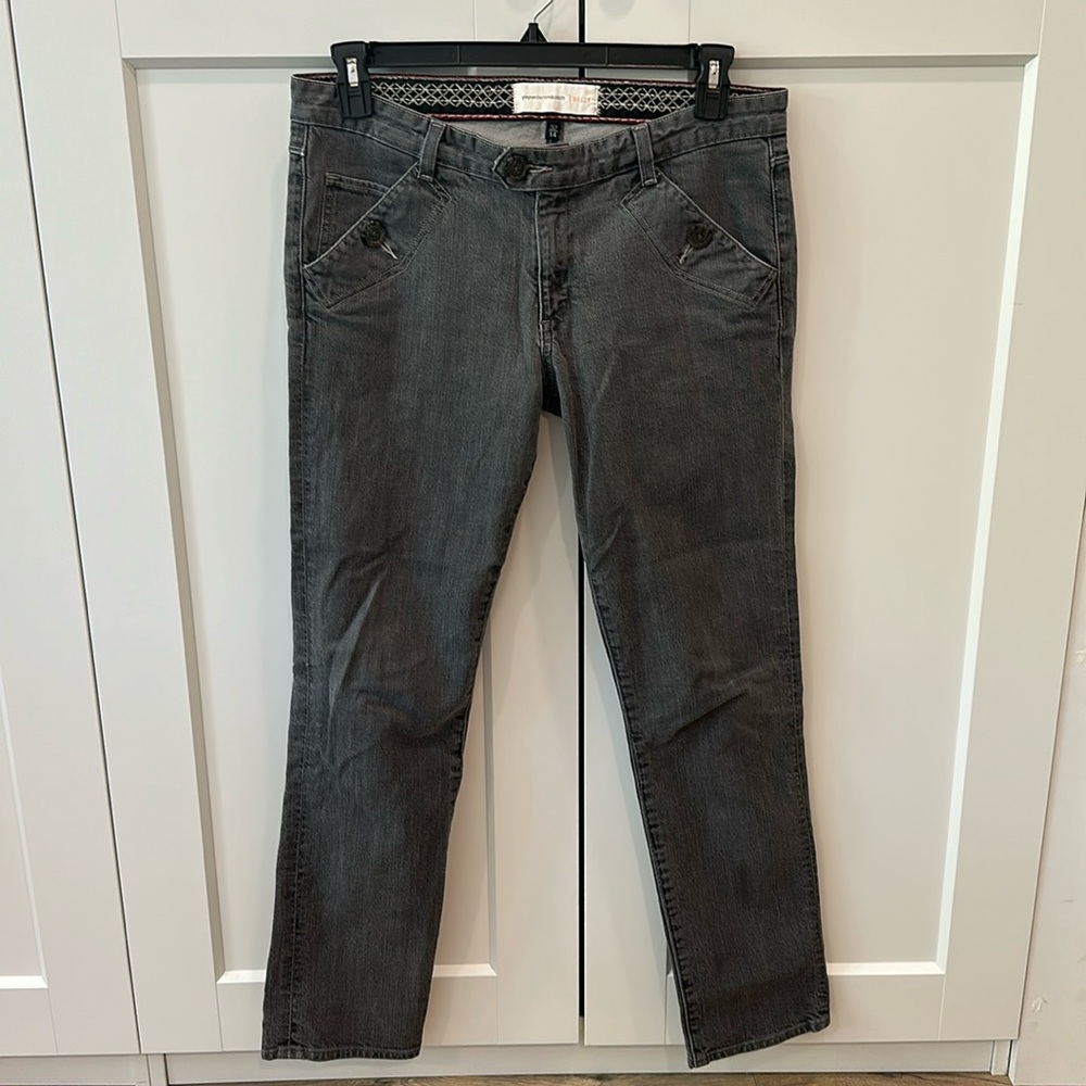 Paper Denim & Cloth Gray Low Rise Straight Leg Vintage Jeans Size 32